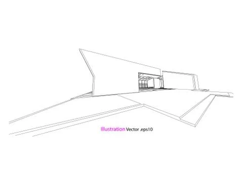 Architecture abstract, 3d illustration Stock Illustration