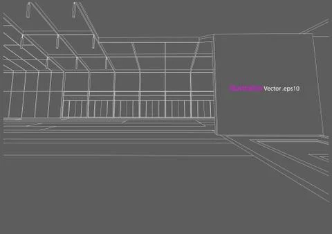 Architecture abstract, 3d illustration Stock Illustration