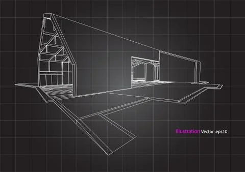 Architecture abstract, 3d illustration Stock Illustration