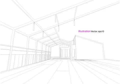 Architecture abstract, 3d illustration Stock Illustration