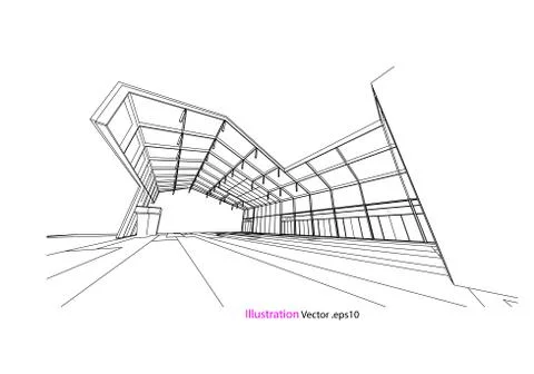 Architecture abstract, 3d illustration 스톡 일러스트