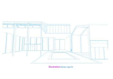 Architecture abstract, 3d illustration Stock Illustration