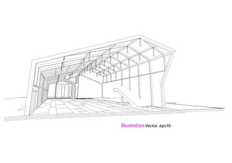 Architecture abstract, 3d illustration Stock Illustration
