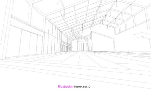 Architecture abstract, 3d illustration Stock Illustration