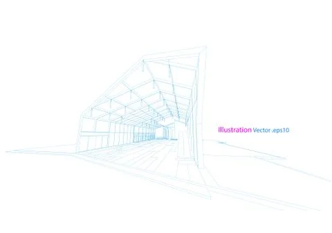 Architecture abstract, 3d illustration 스톡 일러스트