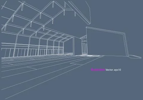 Architecture abstract, 3d illustration Stock Illustration