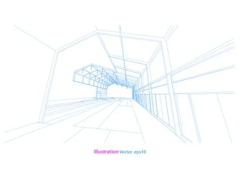 Architecture abstract, 3d illustration 스톡 일러스트