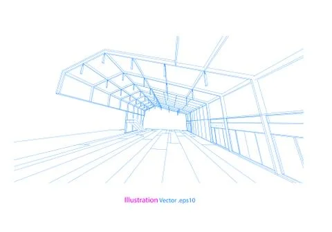 Architecture abstract, 3d illustration Stock Illustration