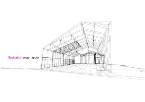 Architecture abstract, 3d illustration Stock Illustration