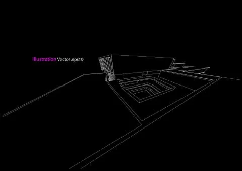 Architecture abstract, 3d illustration Stock Illustration