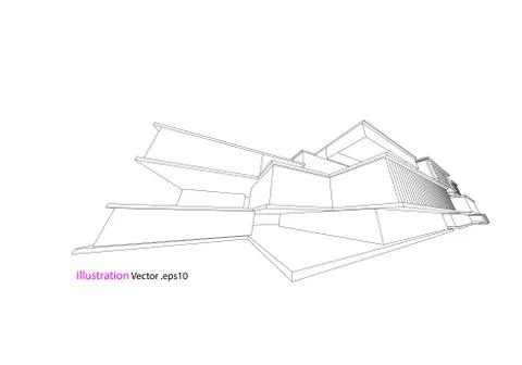 Architecture abstract, 3d illustration Stock Illustration