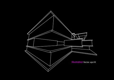 Architecture abstract, 3d illustration 스톡 일러스트