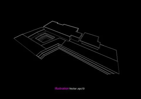 Architecture abstract, 3d illustration 스톡 일러스트