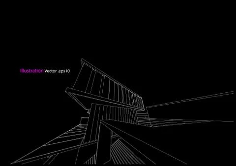 Architecture abstract, 3d illustration Stock Illustration