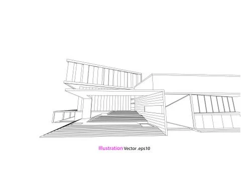 Architecture abstract, 3d illustration Stock Illustration