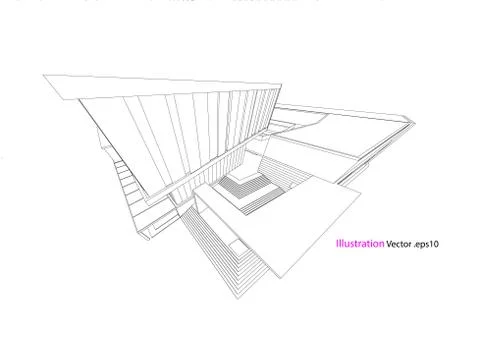 Architecture abstract, 3d illustration Stock Illustration