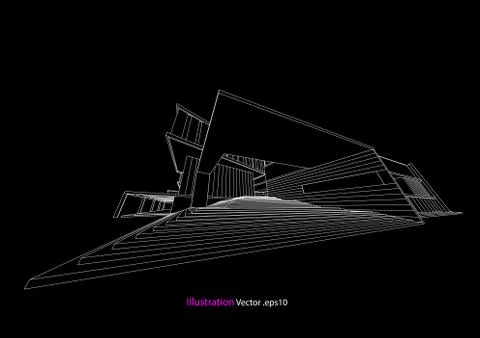 Architecture abstract, 3d illustration Stock Illustration