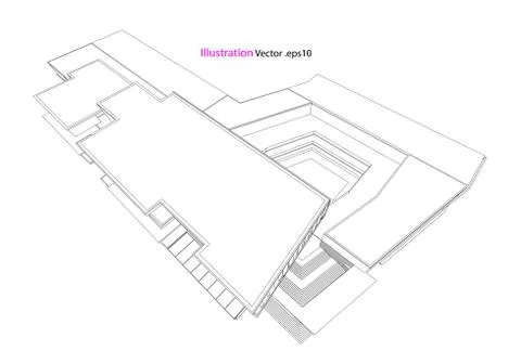 Architecture abstract, 3d illustration Stock Illustration