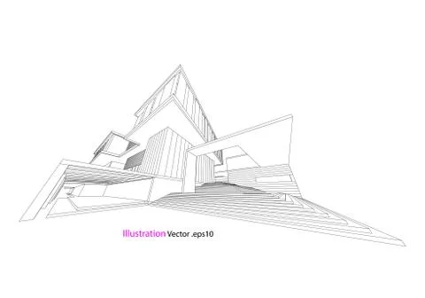 Architecture abstract, 3d illustration 스톡 일러스트