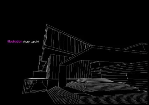 Architecture abstract, 3d illustration 스톡 일러스트