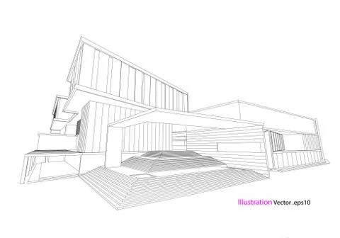 Architecture abstract, 3d illustration Stock Illustration