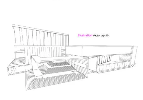 Architecture abstract, 3d illustration Stock Illustration