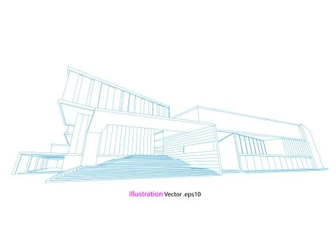 Architecture abstract, 3d illustration Stock Illustration