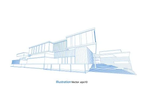 Architecture abstract, 3d illustration Stock Illustration