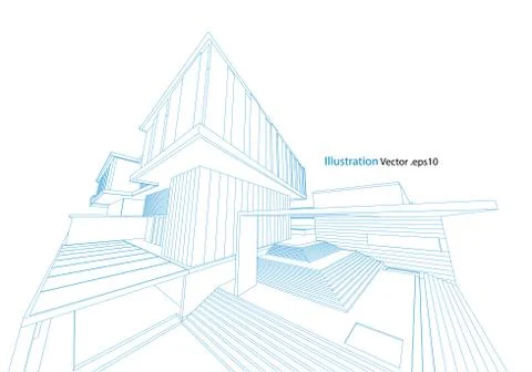 Architecture abstract, 3d illustration Stock Illustration