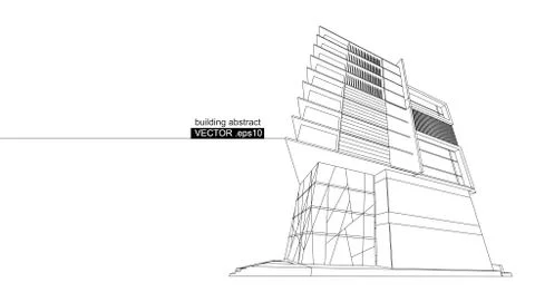 Architecture abstract, 3d illustration vector Stock Illustration