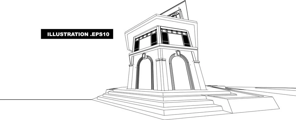 Architecture abstract, 3d illustration vector 스톡 일러스트