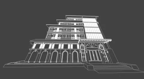 Architecture abstract, 3d illustration vector Stock Illustration