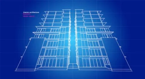 Architecture abstract, 3d illustration vector Stock Illustration