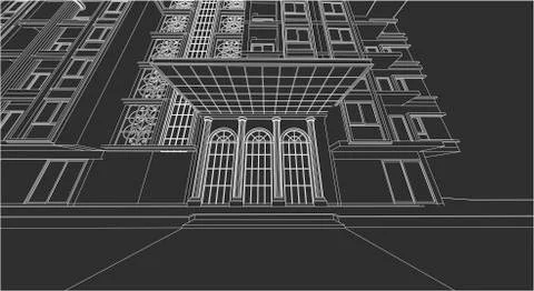 Architecture abstract, 3d illustration vector Stock Illustration