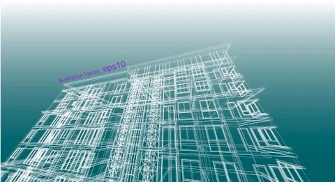 Architecture abstract, 3d illustration vector Stock Illustration