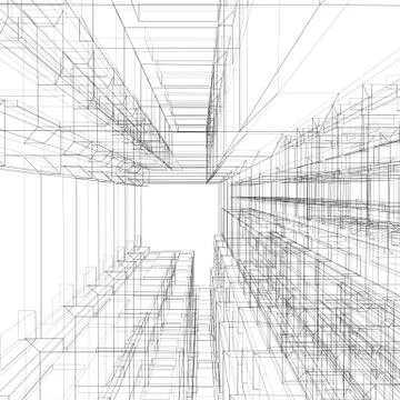 Architecture abstract 3d rendering Stock Illustration