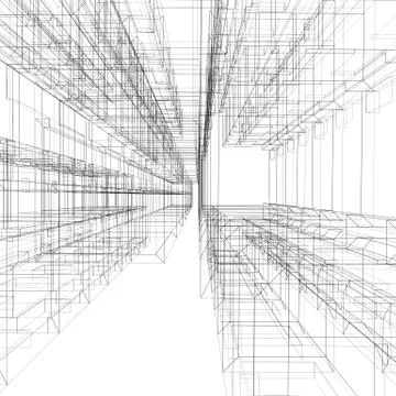 Architecture abstract 3d rendering Stock Illustration