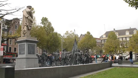 The Architecture of Amsterdam, Touristic Square Stock Footage 119061998