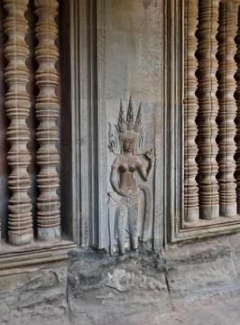 Architecture of ancient temple complex Angkor, Siem Reap Stockfoto's