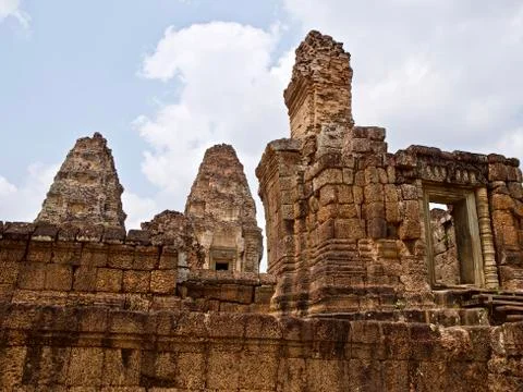 Architecture of ancient temple complex Angkor, Siem Reap Stockfoto's