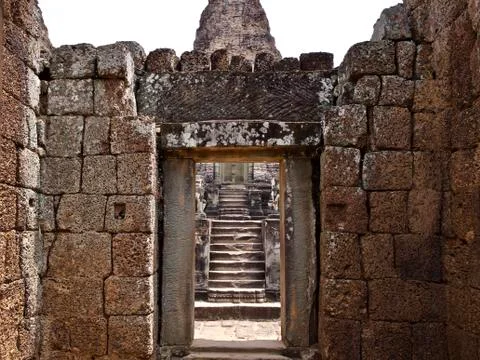 Architecture of ancient temple complex Angkor, Siem Reap 스톡 사진