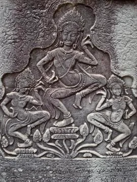 Architecture of ancient temple complex Angkor, Siem Reap Stockfoto's
