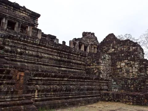 Architecture of ancient temple complex Angkor, Siem Reap 库存照片