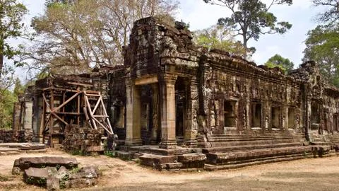 Architecture of ancient temple complex Angkor, Siem Reap 库存照片
