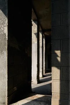 Architecture and arch concept - arch of the abandoned building Stock Photos