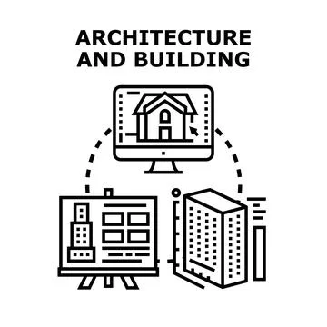 Architecture and building concept vector illustration process Ilustración de archivo