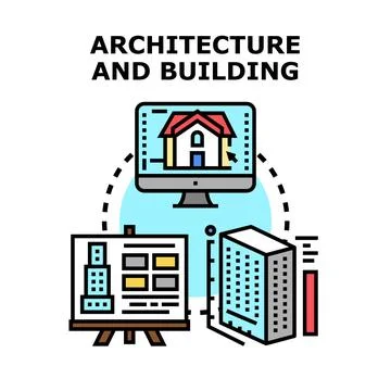 Architecture and building concept vector illustration process Stock Illustration
