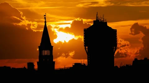 Milan Sunset Stock Footage ~ Royalty Free Stock Videos, milan sunset