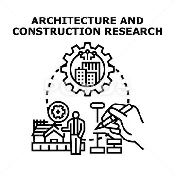 Architecture and construction research vector concept Stock Illustration