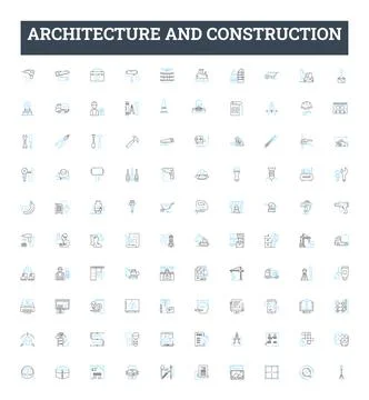 Architecture and construction vector line icons set. Architecture, Construction Stock Illustration
